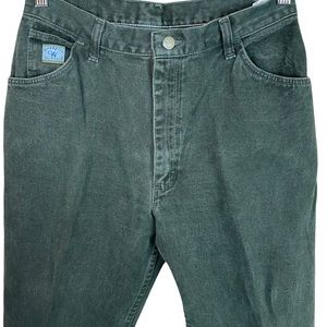 Vintage Woman’s Wrangler Olive Green Tapered Cotton Mom Jeans
